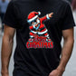 Christmas Casual Cartoon Santa Pose Letter Graphic Tee Shirt, Fashion Basic Short Sleeve T-Shirt For Men, Suitable For Christmas Party