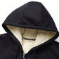 Men's Casual Sherpa Lined Letter Print Drawstring Hooded Jacket, Autumn/Winter