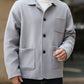 Manfinity Homme Men's Solid Color Front Button Pockets Casual Long Sleeve Jacket