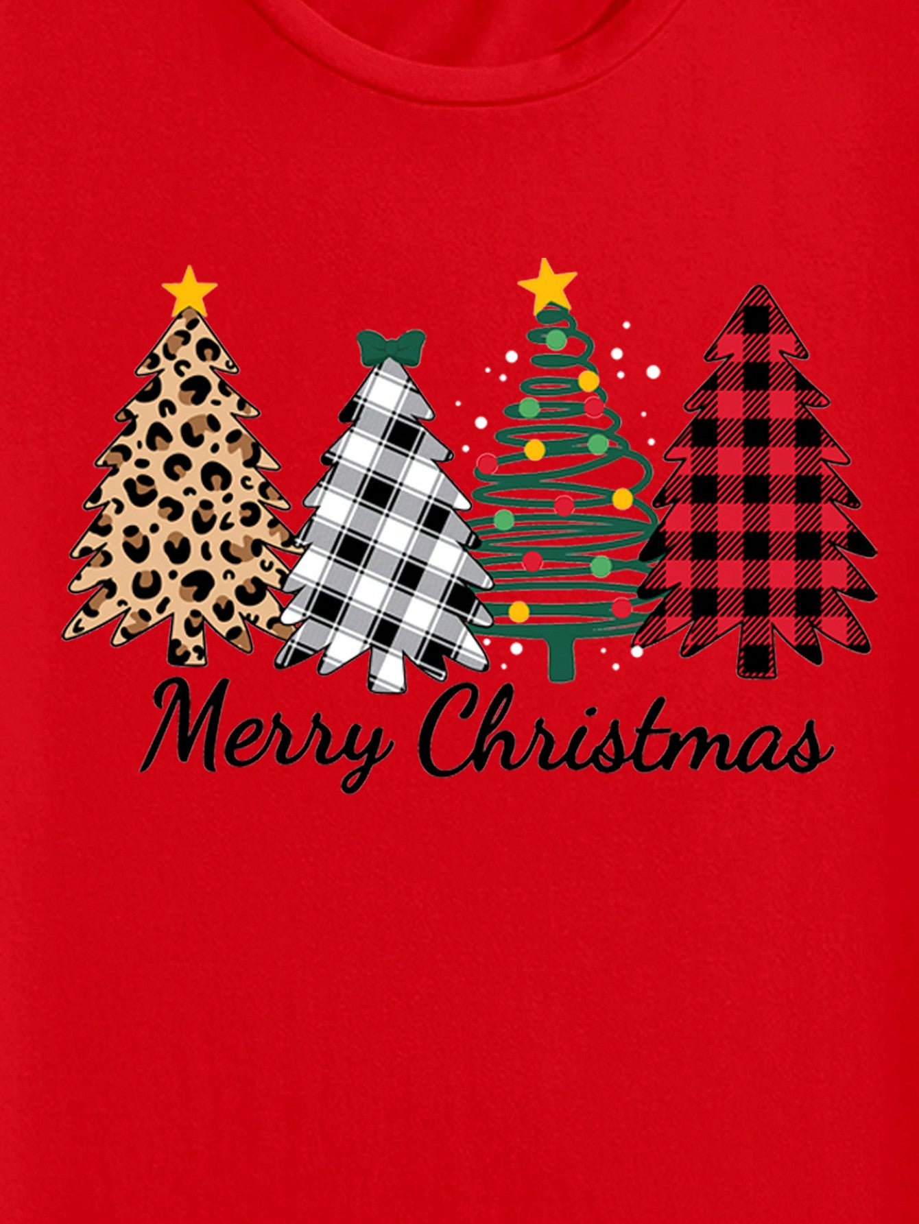 Manfinity Homme Fashionable Casual Christmas Tree Print Short Sleeve Tight Fit Crew Neck T-Shirt For Men