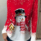 LUNE Christmas Snowman Print Slim Fit Casual Round Neck Long Sleeve T-Shirt, Suitable For Spring/Autumn