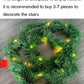 1pc LED Christmas Tinsel Garland Green Metallic Holiday Tinsel Twist Garland Decoration For Christmas Party Classroom Home Indoor Outdoor Hanging Ornaments