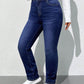 EZwear Plus Size High Waist Slim Fit Washed Denim Jeans