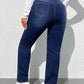 EZwear Plus Size High Waist Slim Fit Washed Denim Jeans