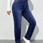 EZwear Plus Size High Waist Slim Fit Washed Denim Jeans