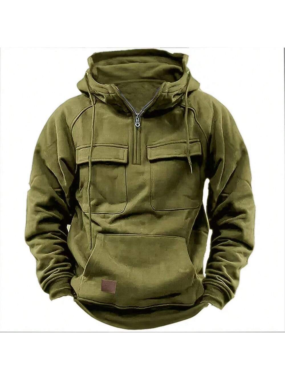 Cargo Hoodies For Men Tactical Sweatshirt Quarter Zip Cargo Pullover Hoodies Workout Gym Men Fashion Outdoor Hoodies