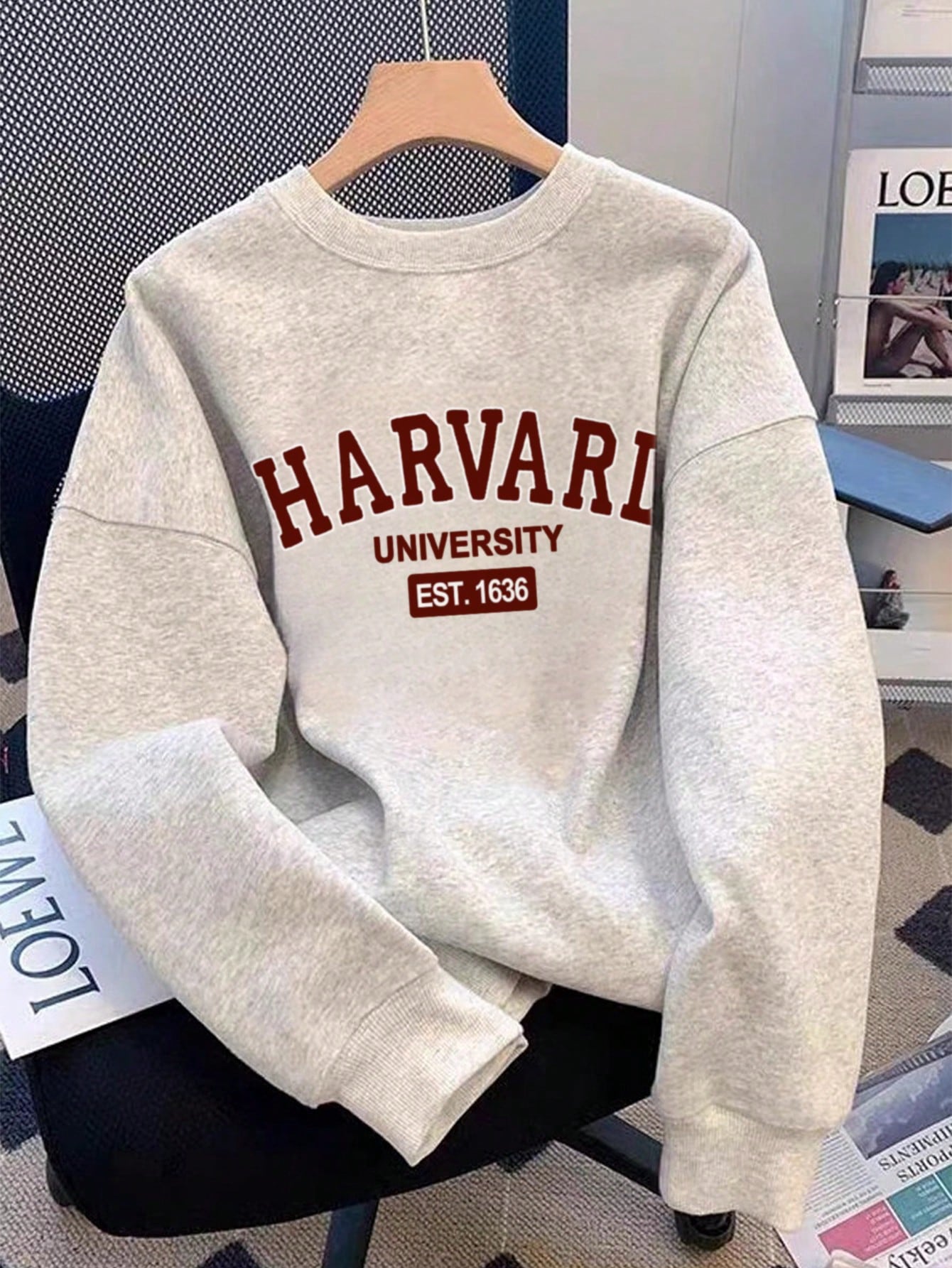 2025 Autumn/Winter New Casual School Style Cute Sweet Versatile Women Round Neck Sweatshirt,Long Sleeve Tops