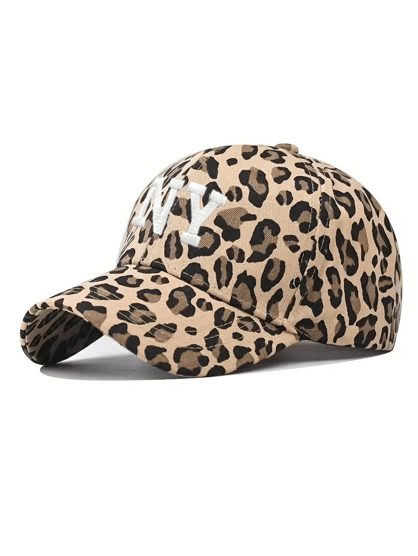 1pc Women's Embroidered NY Leopard Print Adjustable Baseball Cap, Outdoor Casual Sun Hat For Spring And Autumn, Versatile Travel Fashion Sun Protection, Unisex Youth Y2K Style Sun Hat