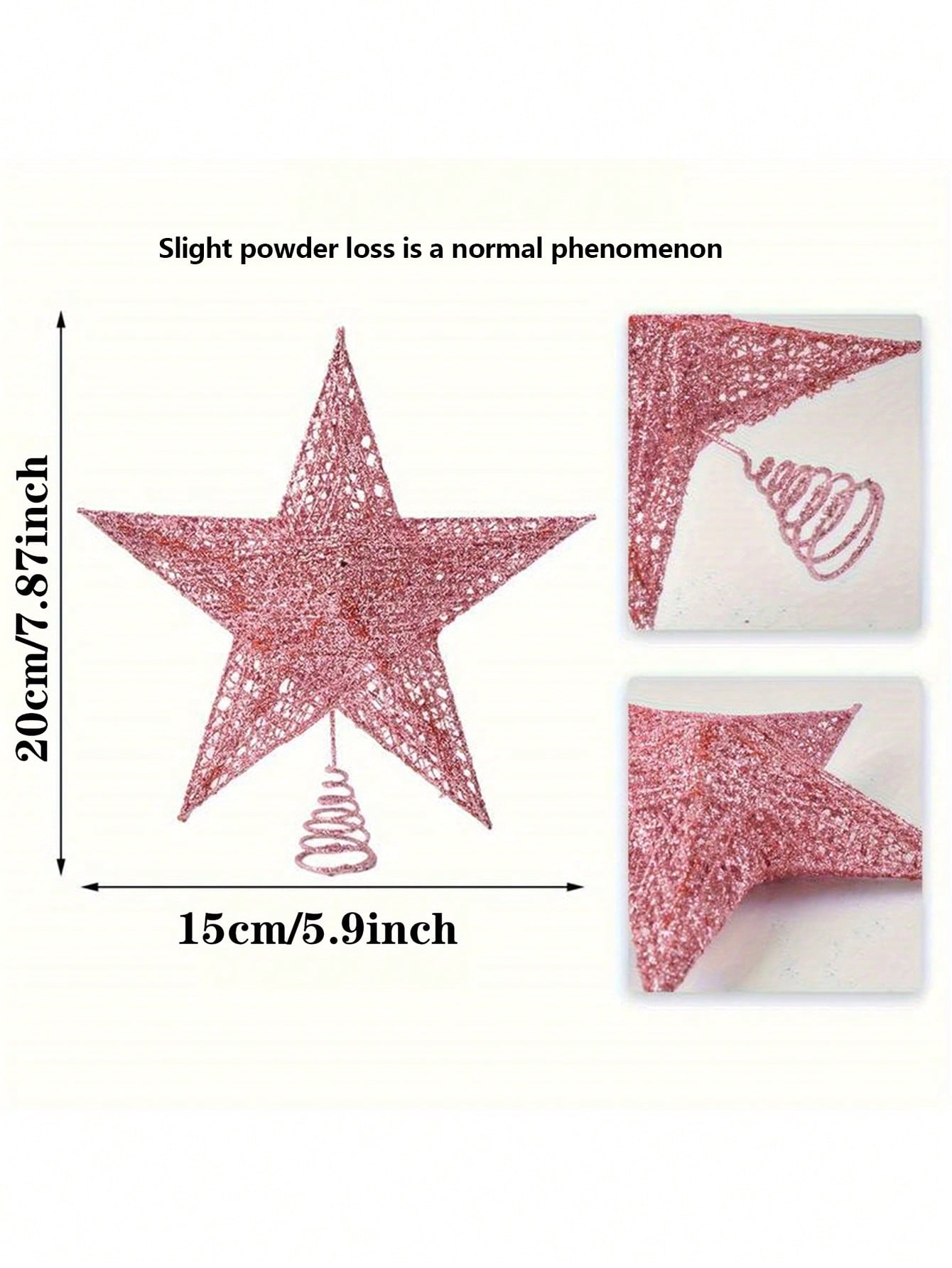 1set Pink Star Christmas Tree Topper Decor - Holiday Seasonal Decorations, Suitable For Christmas