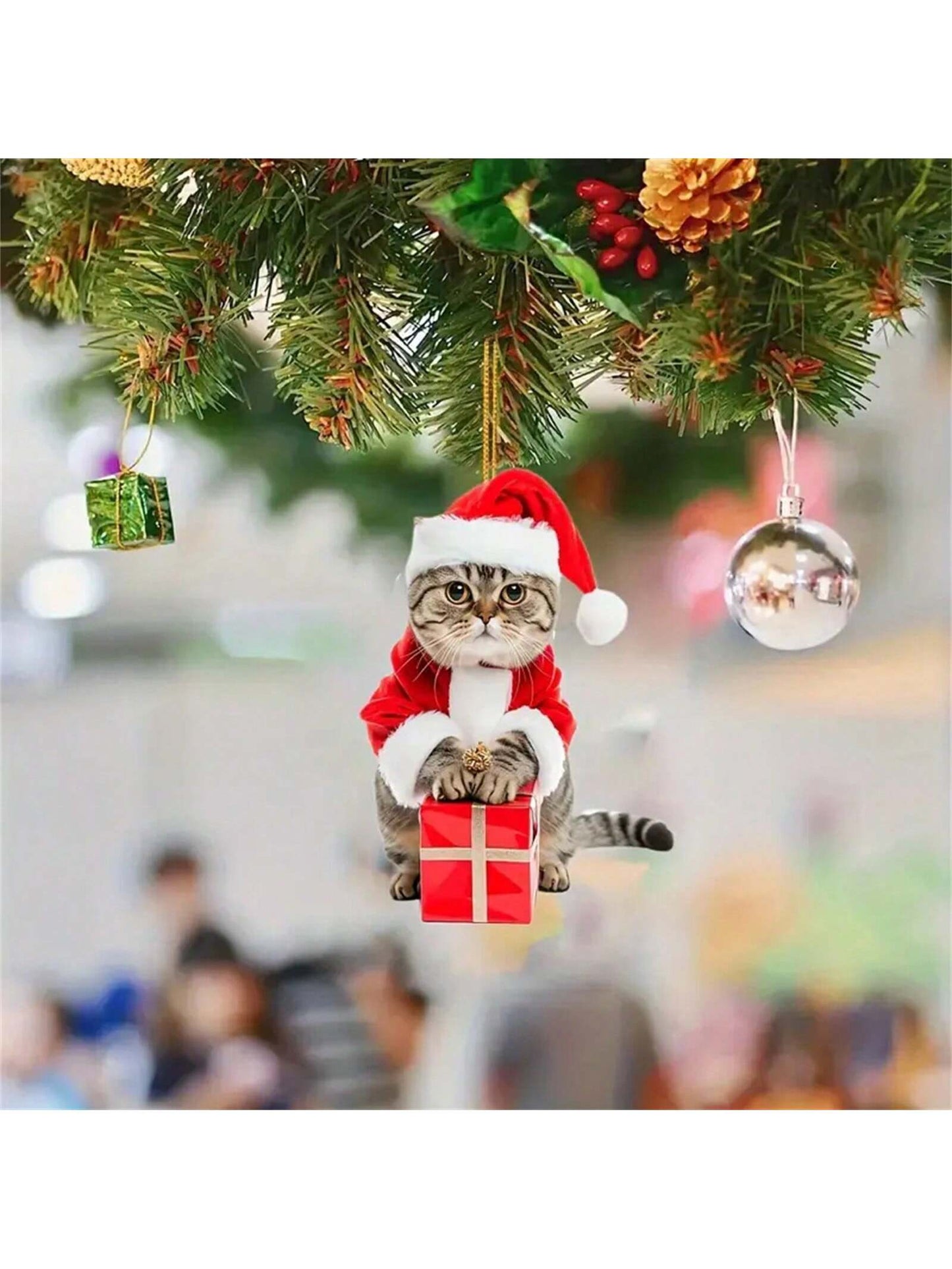 24pcs/Set 24-Day Christmas Countdown Calendar, Surprise Acrylic Cat Pendant Blind Box 24 Pieces Christmas Gifts Christmas Advent Calendar Surprise Gift,Christmas