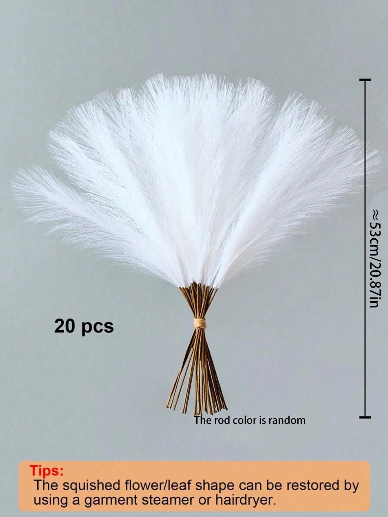 20pcs/10pcs Artificial Reed Grass Boho Christmas Decor Faux Pampas Grass Large Tall Fluffy Artificial Fake Flower Bulrush Reed Grass For Vase Filler Farmhouse Home Kitchen Bohemian Decoration, Room, Wedding Party Decor (White), Christmas Decoration