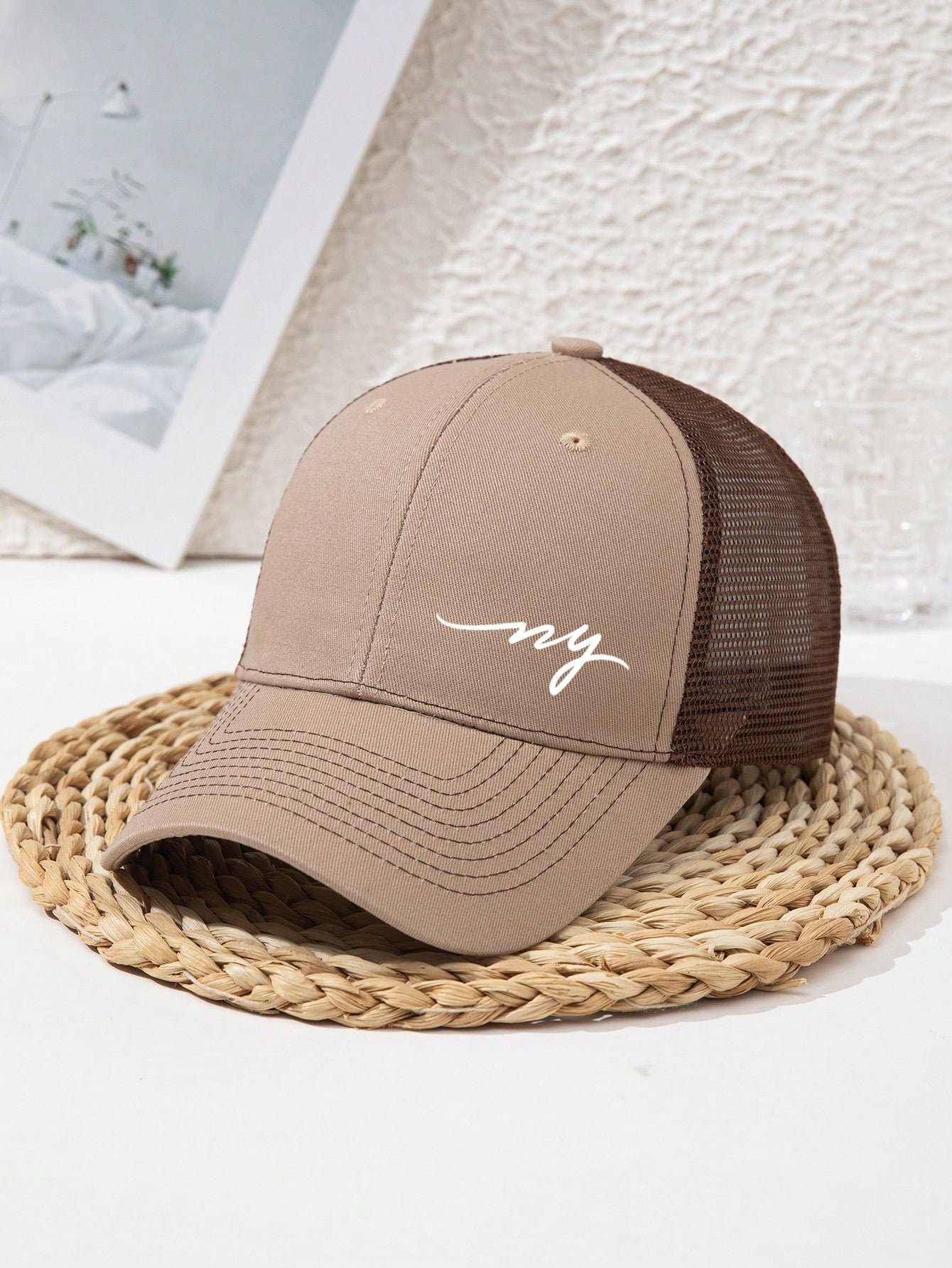 1pc Unisex NY Outdoor Sports Flowy Signature Adjustable Breathable Gift Casual Streetwear Polyester Print UV Protection Hard Top Baseball Cap, Spring Autumn