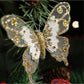 3pcs Christmas Decorative Glittering Butterfly Christmas Tree Hanging Ornaments, Atmosphere Scene Decor Accessories