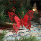 3pcs Christmas Decorative Glittering Butterfly Christmas Tree Hanging Ornaments, Atmosphere Scene Decor Accessories