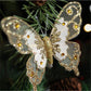 3pcs Christmas Decorative Glittering Butterfly Christmas Tree Hanging Ornaments, Atmosphere Scene Decor Accessories