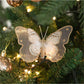 3pcs Christmas Decorative Glittering Butterfly Christmas Tree Hanging Ornaments, Atmosphere Scene Decor Accessories