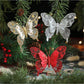 3pcs Christmas Decorative Glittering Butterfly Christmas Tree Hanging Ornaments, Atmosphere Scene Decor Accessories