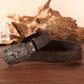 New Fashion Men Retro Faux Leather Buckle Animal Print Bohemian Style PU Belt, Versatile For 4 Seasons