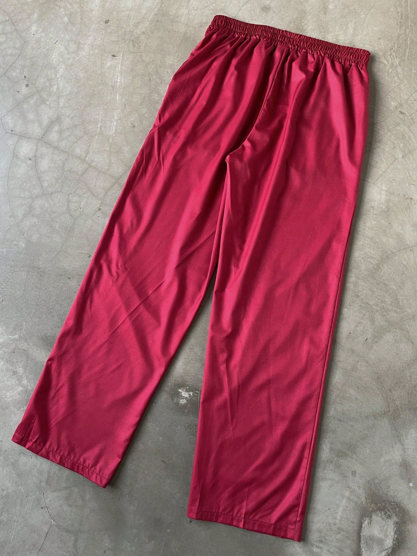 Manfinity Streetrush Men's Casual Letter Print Elastic Waist Pants,Red Pants,Flame Printing