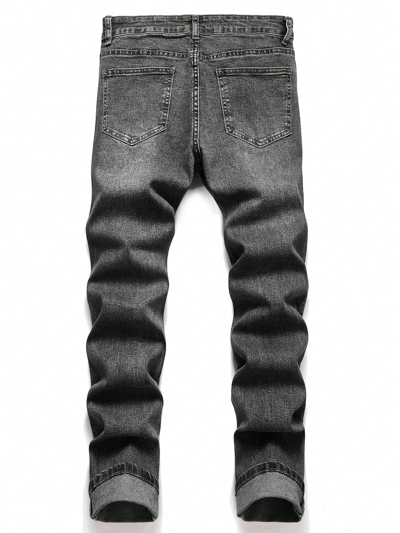 Men's Casual Distressed Elastic Denim Jeans