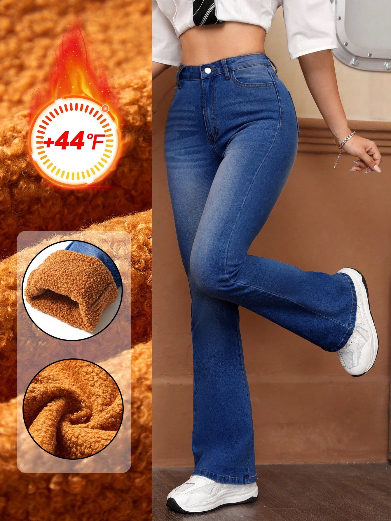 EZwear High Waist Flare Leg Jeans