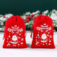 6Pcs Christmas Flannel Drawstring Gift Bags, Merry Christmas Bags Gift Candy Wrapping Bags Treat Sacks Reusable Red Gift Bags For Holiday Party Favors Christmas Decorations, Noel Navidad Christmas 2025 New Year's Wishing Bag Christmas Tree Pendant Decor