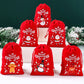 6Pcs Christmas Flannel Drawstring Gift Bags, Merry Christmas Bags Gift Candy Wrapping Bags Treat Sacks Reusable Red Gift Bags For Holiday Party Favors Christmas Decorations, Noel Navidad Christmas 2025 New Year's Wishing Bag Christmas Tree Pendant Decor