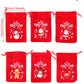 6Pcs Christmas Flannel Drawstring Gift Bags, Merry Christmas Bags Gift Candy Wrapping Bags Treat Sacks Reusable Red Gift Bags For Holiday Party Favors Christmas Decorations, Noel Navidad Christmas 2025 New Year's Wishing Bag Christmas Tree Pendant Decor