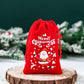 6Pcs Christmas Flannel Drawstring Gift Bags, Merry Christmas Bags Gift Candy Wrapping Bags Treat Sacks Reusable Red Gift Bags For Holiday Party Favors Christmas Decorations, Noel Navidad Christmas 2025 New Year's Wishing Bag Christmas Tree Pendant Decor