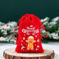 6Pcs Christmas Flannel Drawstring Gift Bags, Merry Christmas Bags Gift Candy Wrapping Bags Treat Sacks Reusable Red Gift Bags For Holiday Party Favors Christmas Decorations, Noel Navidad Christmas 2025 New Year's Wishing Bag Christmas Tree Pendant Decor