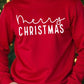 1pc Men Casual Merry Christmas Letter Print Graphic Fleece Crew Neck Sweatshirt, Suitable For Christmas Party, Autumn/Winter