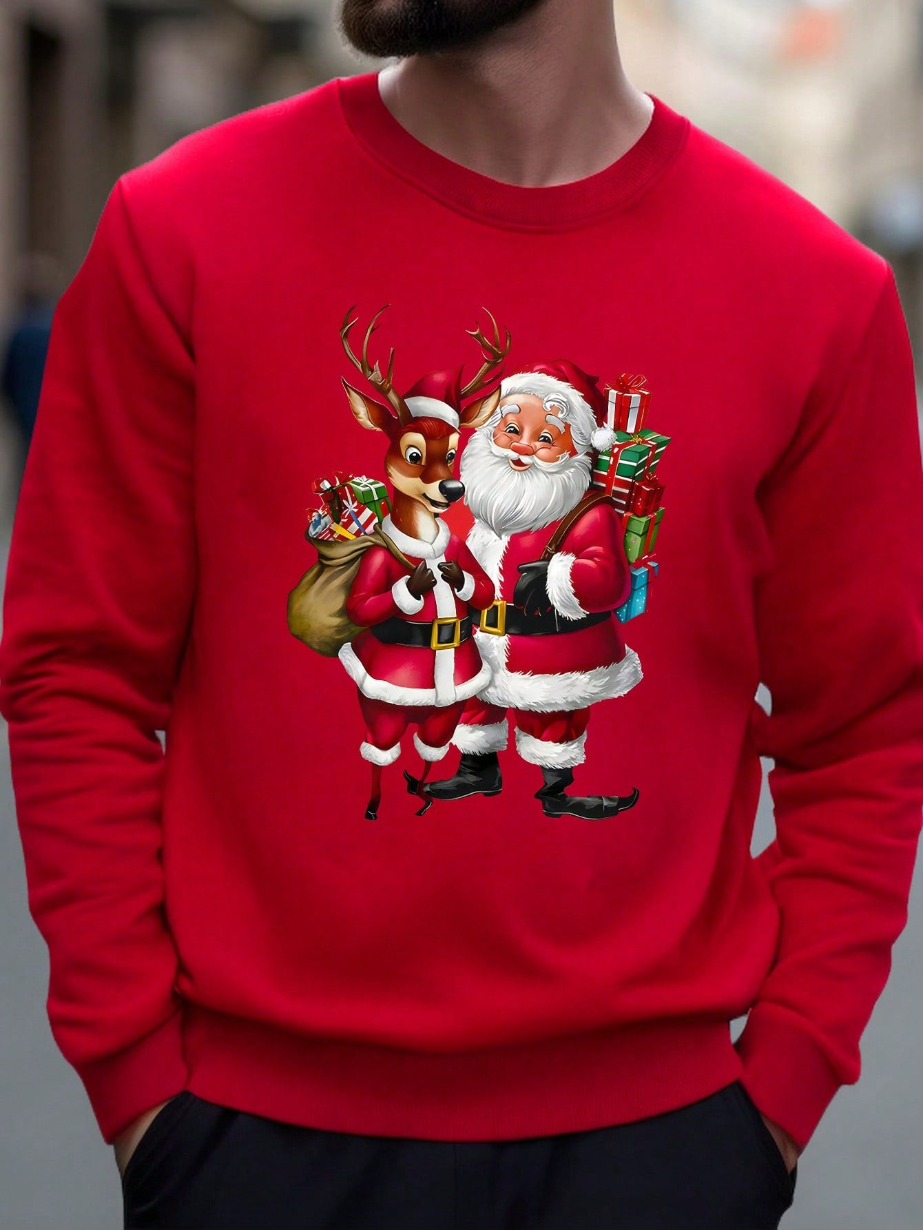 SHEIN 1pc Men's Fashion Streetwear Christmas Santa Claus