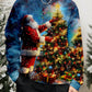 Manfinity Homme Christmas Casual Santa Claus And Christmas Tree Graphic Printed Men Close Fit Round Neck Sweatshirt With Fleece Lining