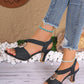 2024 New Fashion, Comfortable, High-End Quality Open Toe Thick/Low Heel Dress Party Sandals, Ankle Strap, Suitable For Work, Commute, Daily Wear