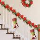 1pc 6.39 Ft Christmas Garland  Artificial Poinsettia Garland Christmas Garland Christmas Pine Garland For Winter Mantle Fireplace Stair Decor