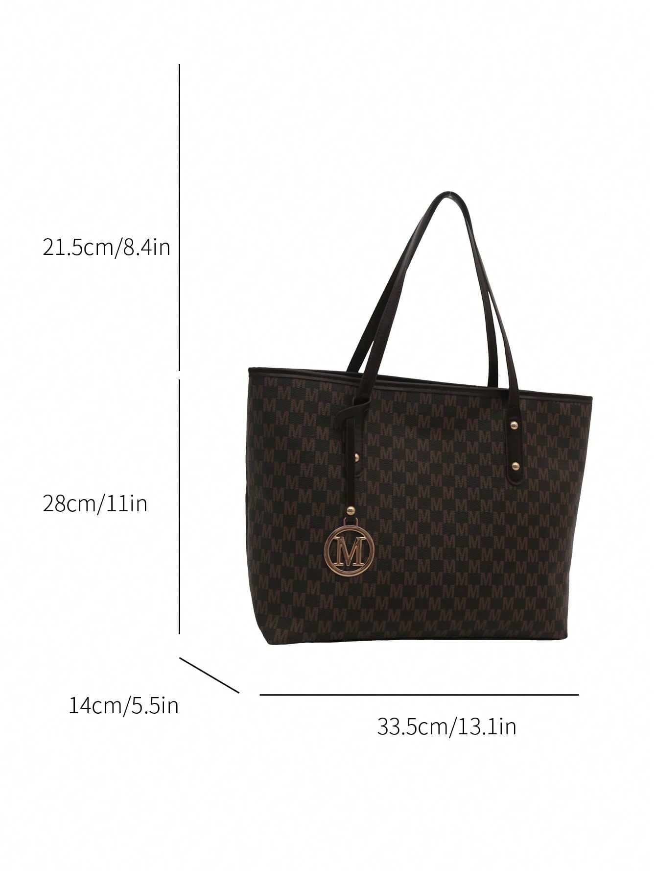 A New Fall And Winter Fashion Letter Print, Large Capacity Tote Bag. Zipper Opening, Lightweight Minimalist, Hardware Pendant Shoulder Bag. Suitable For Women's Daily Life Casual, Commuting, Work And Student Use