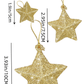 6/12Pcs,5-10cm Gold Glitter Star Ornaments Christmas Tree Pendant Mini Hanging Stars Plastic Gold Christmas Decorations Plastic Festive Embellishments For Holiday Parties Weddings Home Decoration