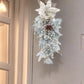 1Pc Christmas Garland, Front Door Wreath Silver Christmas Garland With Silver Leaves, Flowers, Ball Ornaments, Pine Cones And Berries For Door Stairs Mantle Christmas Decoration