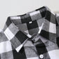 Men's Long Sleeve Brushed Plaid Shirt, Black