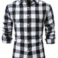 Men's Long Sleeve Brushed Plaid Shirt, Black