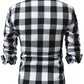 Men's Long Sleeve Brushed Plaid Shirt, Black