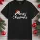 Manfinity Hypemode Black Knit Men's Casual Round Neck Short Sleeve T-Shirt With Christmas Slogan Print