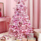 44pcs-Christmas Ball Ornaments Pink And White Christmas Ornaments Set And Christmas Flower For Christmas Tree Decoration Shatterproof Christmas Hanging Balls For Xmas Halloween Party Home Decor,Christmas