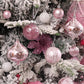 44pcs-Christmas Ball Ornaments Pink And White Christmas Ornaments Set And Christmas Flower For Christmas Tree Decoration Shatterproof Christmas Hanging Balls For Xmas Halloween Party Home Decor,Christmas