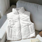 Comfortcana Winter Zip Up Double Face Snap Button Corduroy Drawstring Puffer Vest Coat