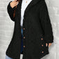 EMERY ROSE Textured Plush Warm Comfortable Button Decorated Hooded Plus Size Jacket Winter Clothes