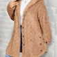 EMERY ROSE Textured Plush Warm Comfortable Button Decorated Hooded Plus Size Jacket Winter Clothes