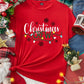 Essnce Christmas Crew Lights Shirt, Christmas Crew Sweatshirt, Merry Christmas Lights Shirt, Xmas Shirt, Christmas Gift, Christmas Holiday Gift,Casual Simple Christmas Loose Fit Crew Neck Short Sleeve T-Shirt For Women, Suitable For Summer