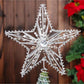 Christmas Tree Topper 8 INCH Wire Five-Pointed Star Treetop Party Supplies Xmas Decor Home Hotel Office Gold/ Silver