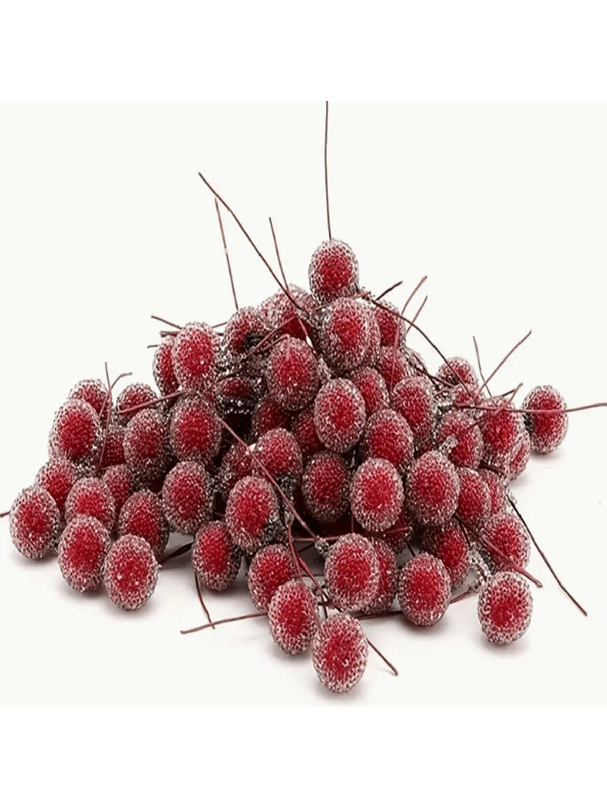 100pcs Artificial Frosted Berries - Multipurpose Plastic Berry Stems For DIY Wreaths, Headwear, Gift Box Embellishments, Tabletop Decor - Versatile For Christmas, Halloween, General Celebrations